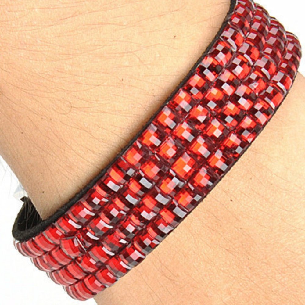 4 Row Rhinestone Bling Bracelet
